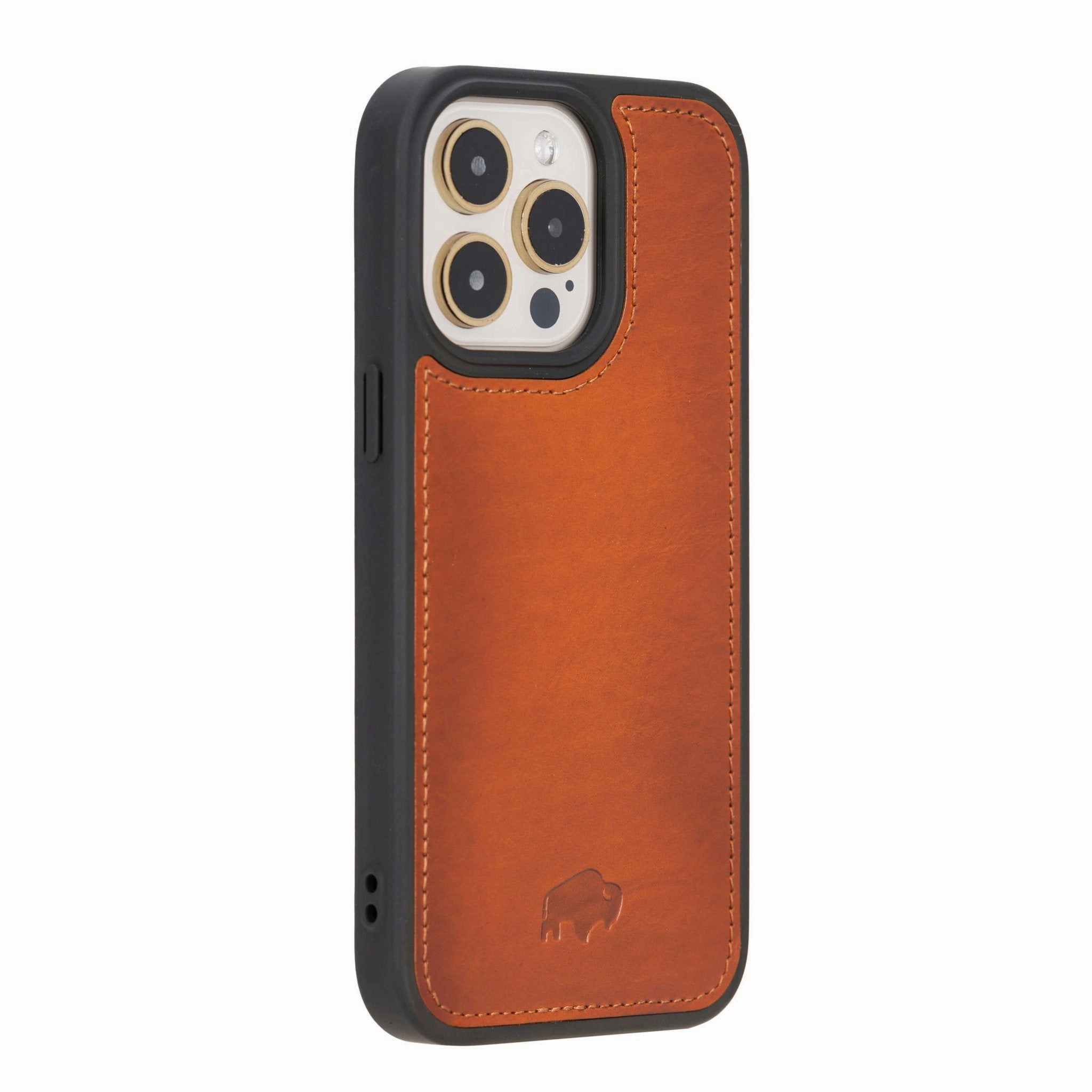Modern York MagSafe Leather Case ?C iPhone 15 Pro Max, Burnished Tan Trendy Layer Rugged Texture