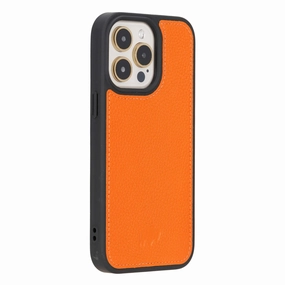 Modern York MagSafe Leather Case ?C iPhone 15 Pro Max, Orange Smooth Feel Surface Magnetic Mount Compatible