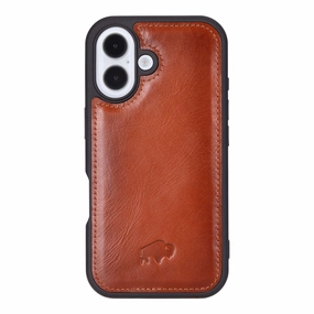 Scratchproof Surface Durable Look Modern York MagSafe Leather Case ?C iPhone 16, Burnished Tan