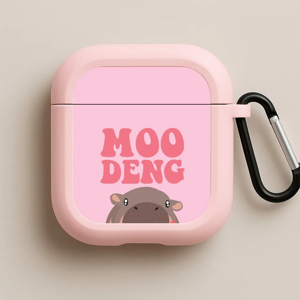 Universal Handy Organizer fashion handmade leather airpods cover Moo Pink AirPods Case