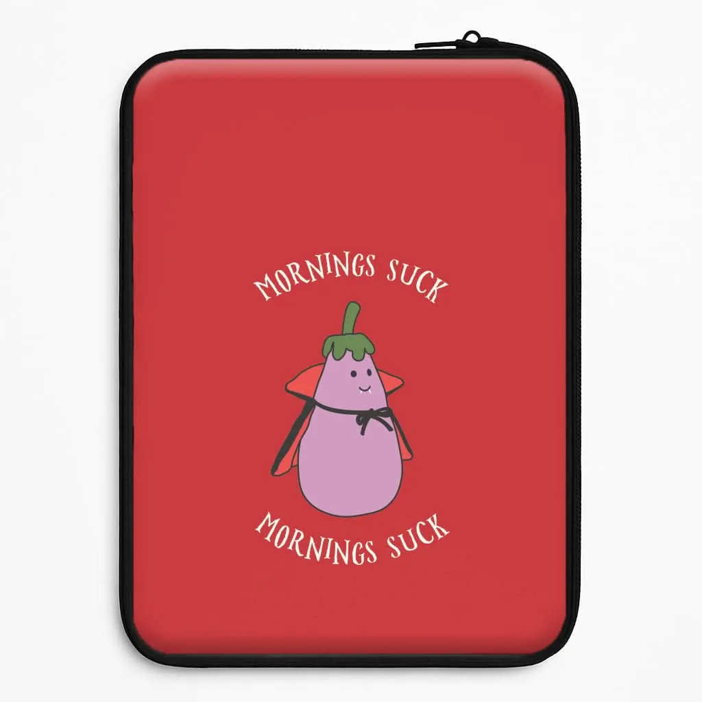 Mornings Suck Plush - Halloween Laptop Sleeve Luxury Finish Vivid Pattern Design