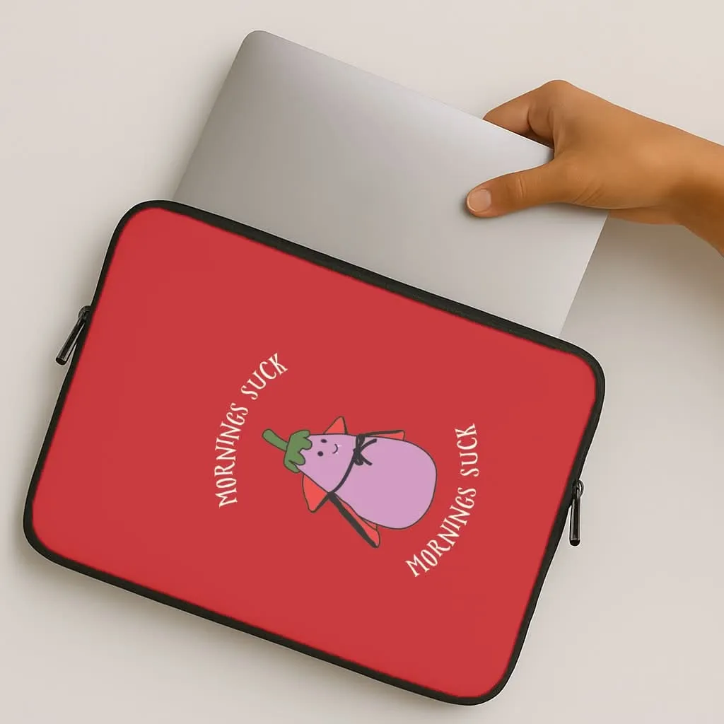 Mornings Suck Plush - Halloween Laptop Sleeve Outdoor Protection