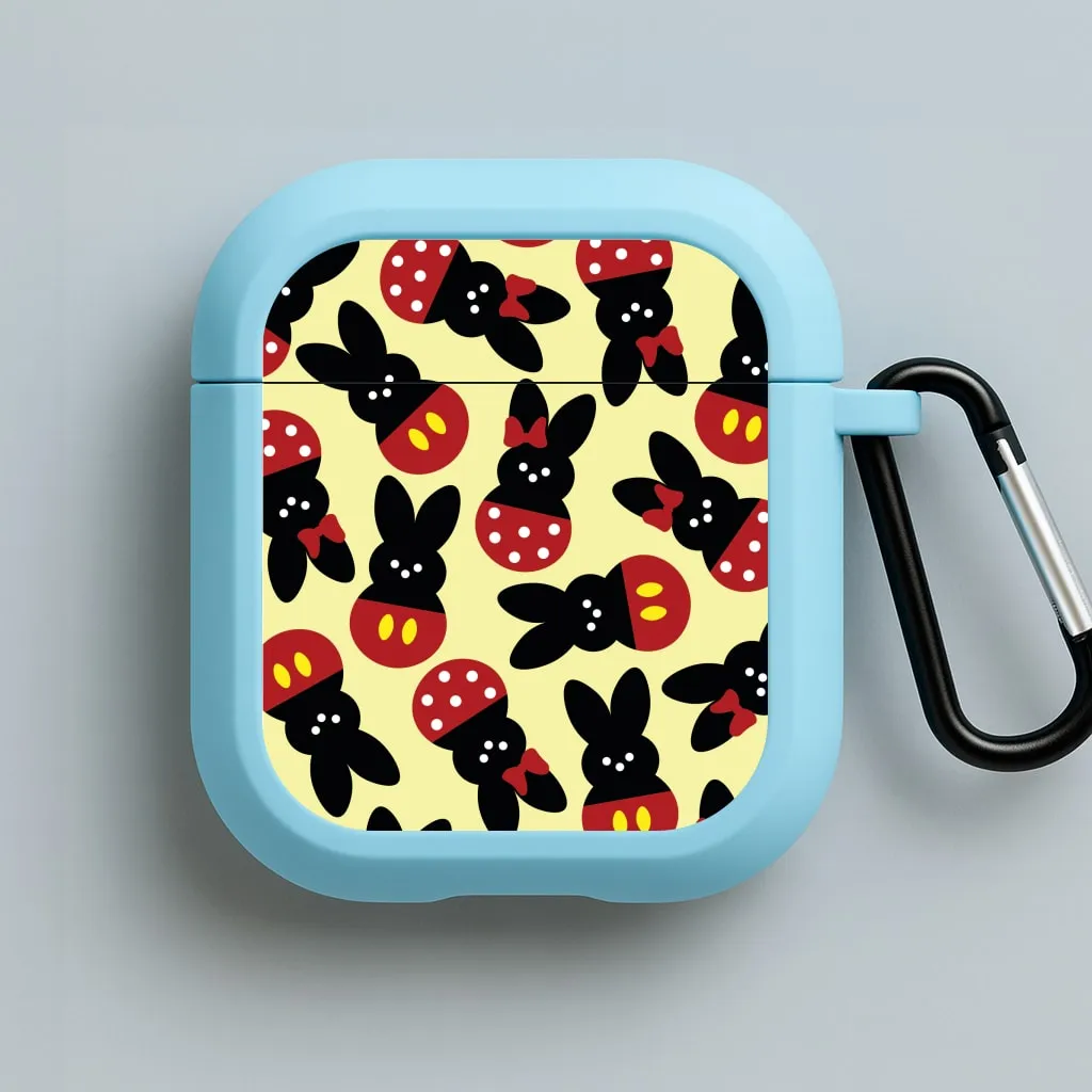 Minimalist Rubber Cover Mouse Peeps Pattern AirPods Case