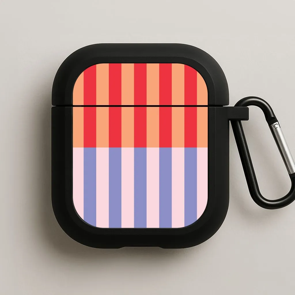 ergonomic airpods grip Multicoloured Pinstripe Abstract Pattern AirPods Case