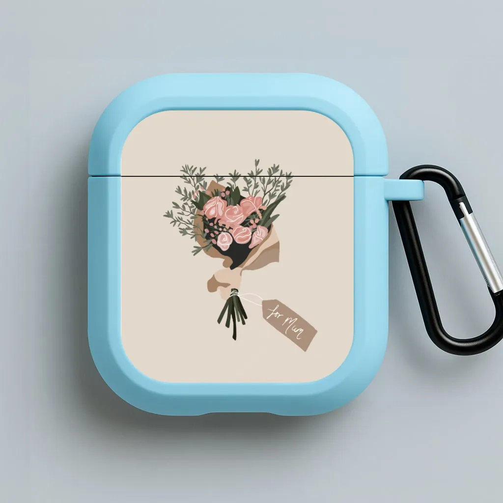 Fashion Modern Shell Universal Gadget Organizer Mum Bouquet - Mother's Day AirPods Case