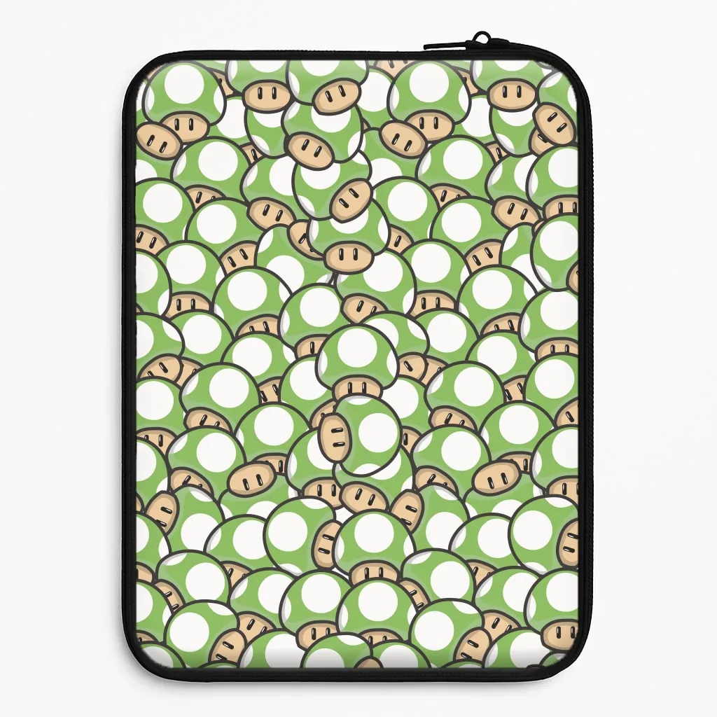 Mushroom Pattern - Green Laptop Sleeve Protective Layering