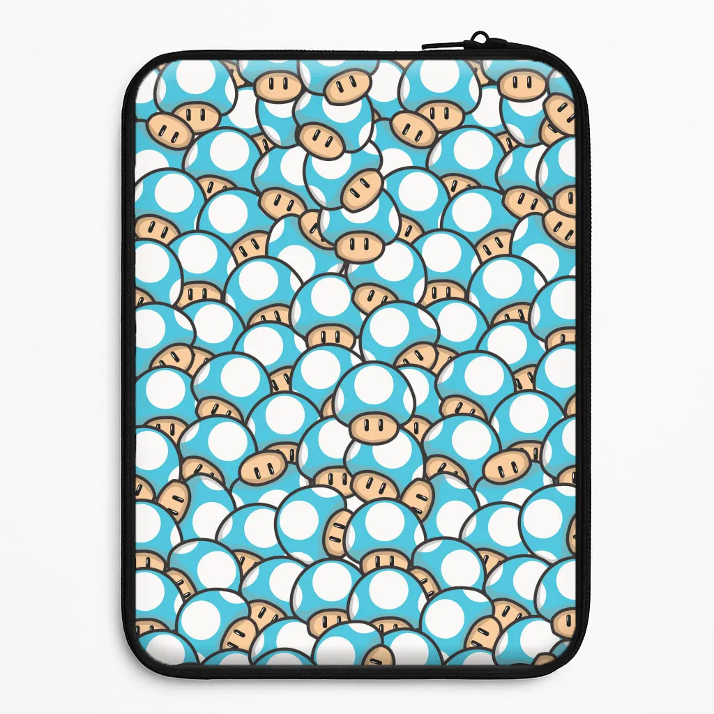 Lightweight accessory hybrid design Mushroom Pattern - Light Blue Laptop Sleeve