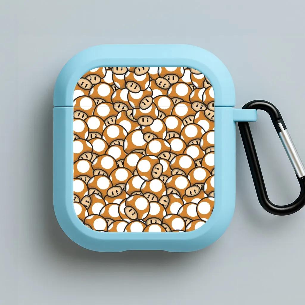 sporty aesthetic silicone shell Mushroom Pattern - Orange AirPods Case