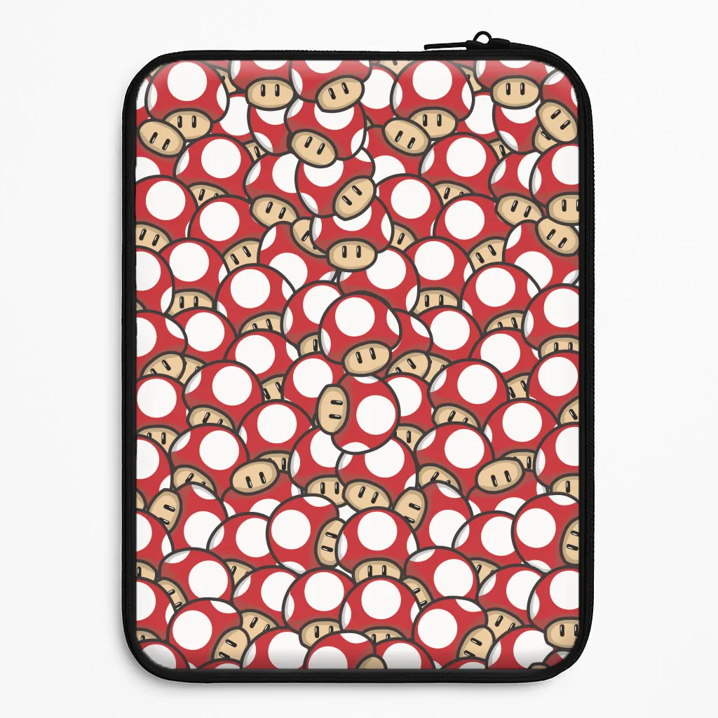 Mushroom Pattern - Red Laptop Sleeve Shock Surface