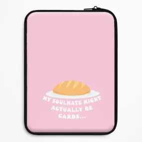 Unique Pattern Ergonomic Texture My Soulmate Might Actually Be Carbs Laptop Sleeve
