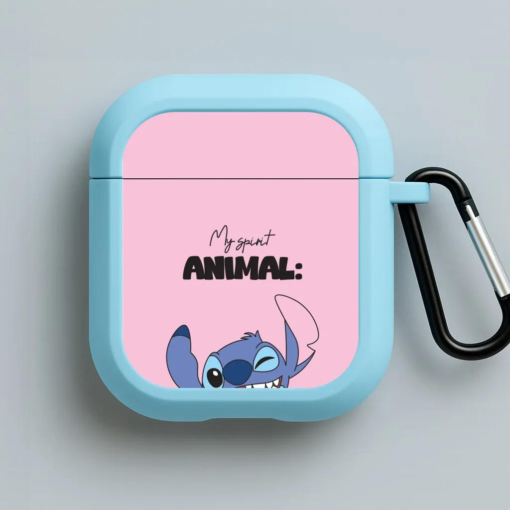 My Sprit Animal Blue Alien AirPods Case Minimalist Tech Shell