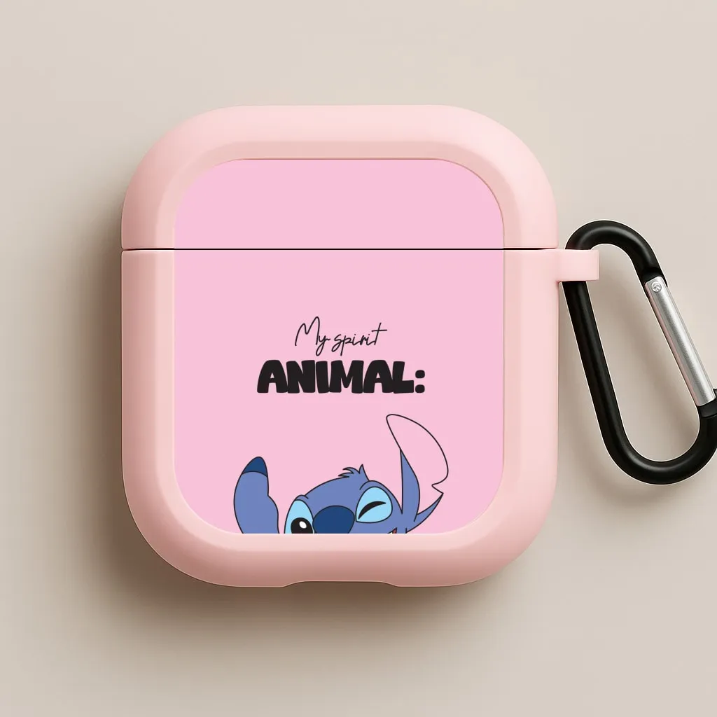 My Sprit Animal Blue Alien AirPods Case Portable Travel Organizer