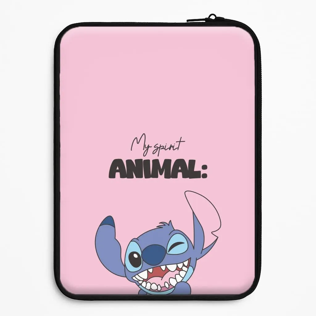 Soft Detail Matte Coating Finish My Sprit Animal Blue Alien Laptop Sleeve