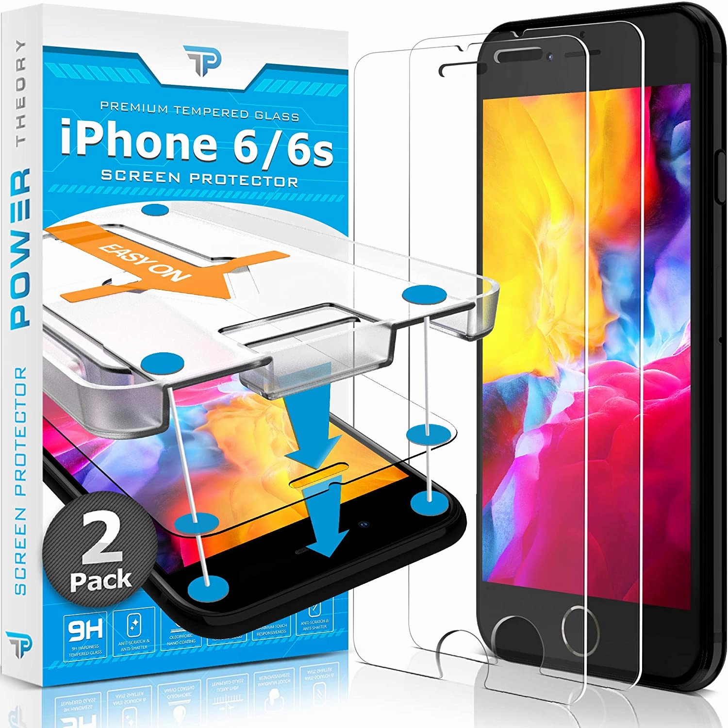 Screen Defense Shield Protective Coating Shield iPhone 6S / iPhone 6 Tempered Glass Screen Protector [2-Pack]