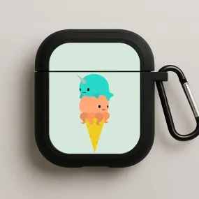 soft flexible travel leather airpods case Narwhal Octopus Ice Cream AirPods Case
