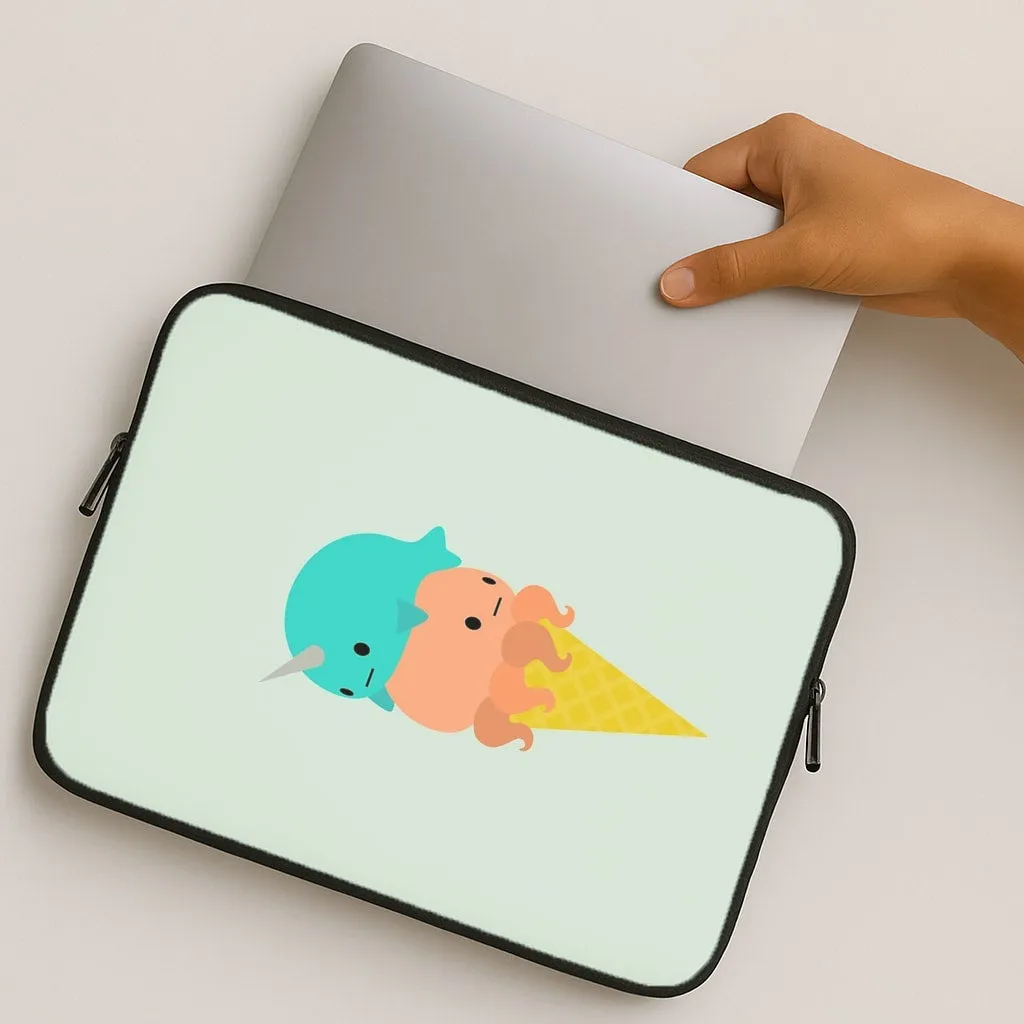 Protective Layering Scratch Guard Narwhal Octopus Ice Cream Laptop Sleeve