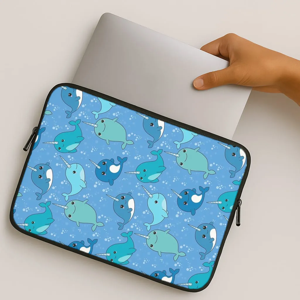 Shockproof Corners Protective Layer Narwhal Pattern Laptop Sleeve