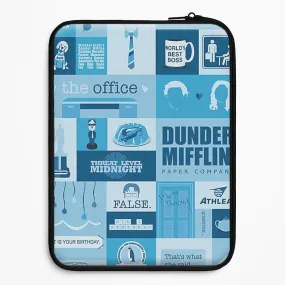 Stylish Aesthetic Elegant Build Office Blue Patchwork Laptop Sleeve