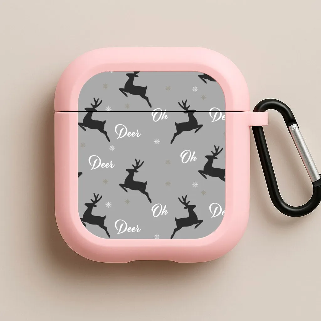 Oh Deer Christmas Pattern AirPods Case Slim Silicone Bag Soft Smooth Bag
