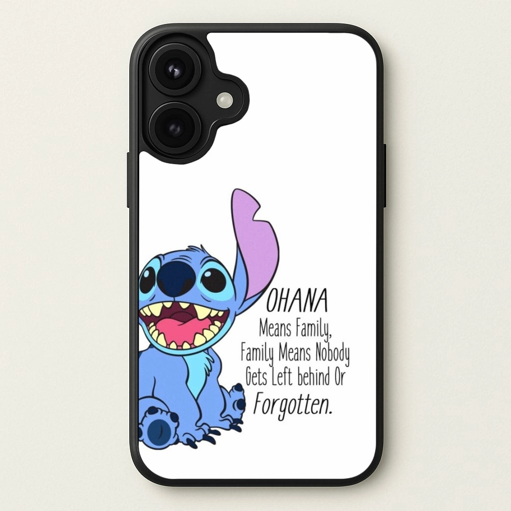 Ohana Means Family - Blue Alien Phone Case Stylish Surface Design