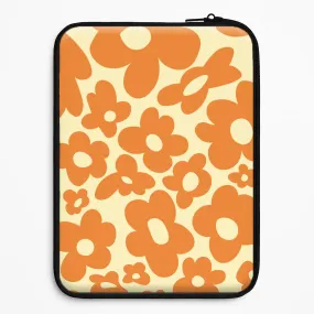 Orange Flowers - Trippy Patterns Laptop Sleeve Smooth Grip Refined Form