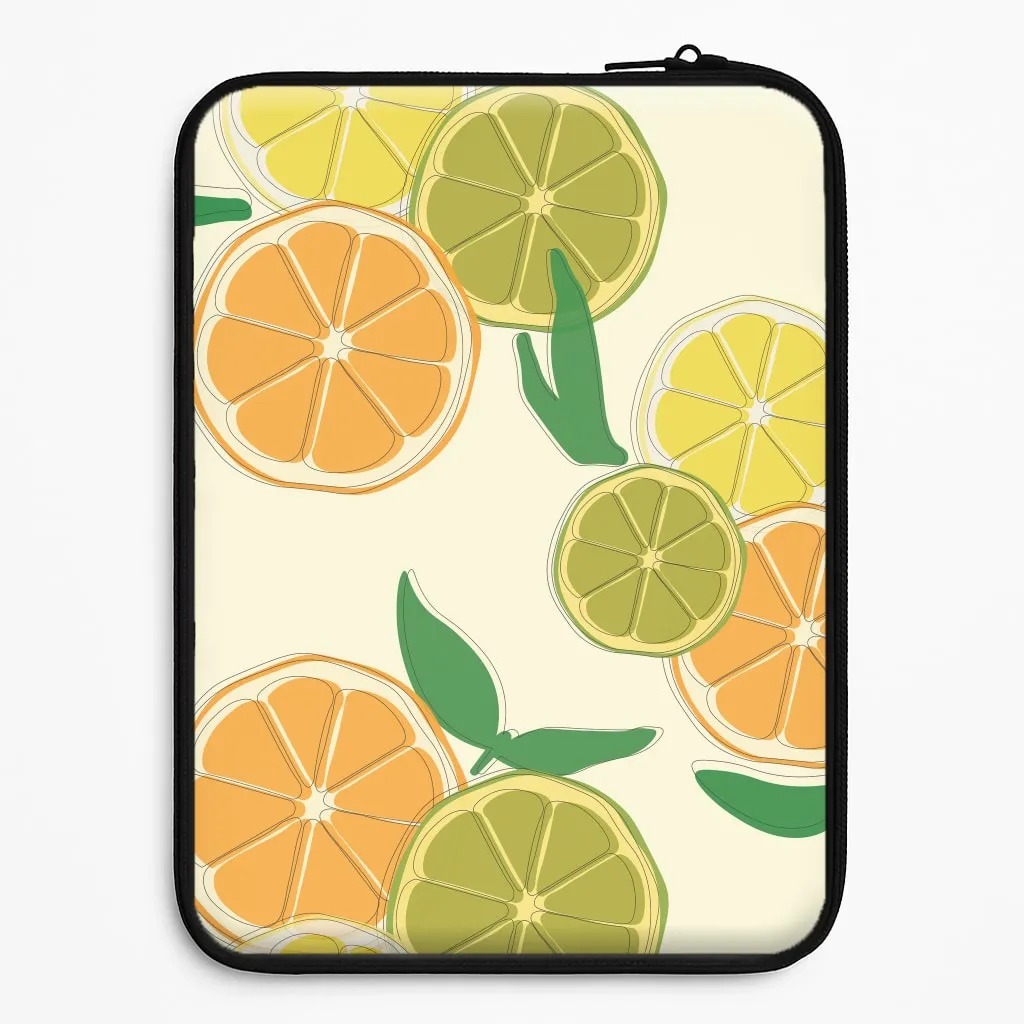 Durable Accessory Minimal Grip Oranges, Leomns And Limes - Fruit Patterns Laptop Sleeve