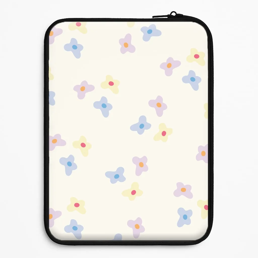 Pastel Flowers Pattern Laptop Sleeve Sport Inspired Clear Design