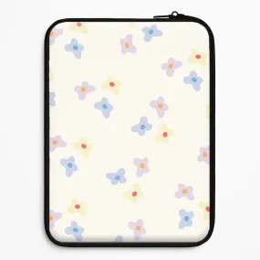 Pastel Flowers Pattern Laptop Sleeve Sport Inspired Clear Design