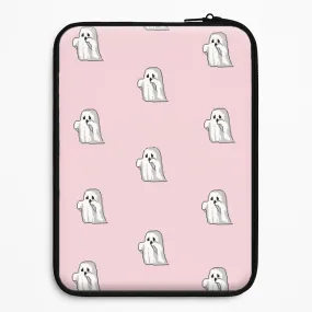 Modern Minimalism Ergonomic form Pastel Pixel Ghost Halloween Laptop Sleeve