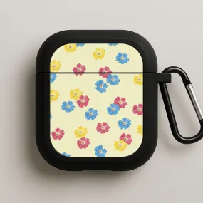 Pastel Pressed Flowers Pattern AirPods Case Lightweight Travel Organizer