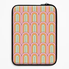 Pastel Retro Arches Pattern Laptop Sleeve Soft Finish Texture