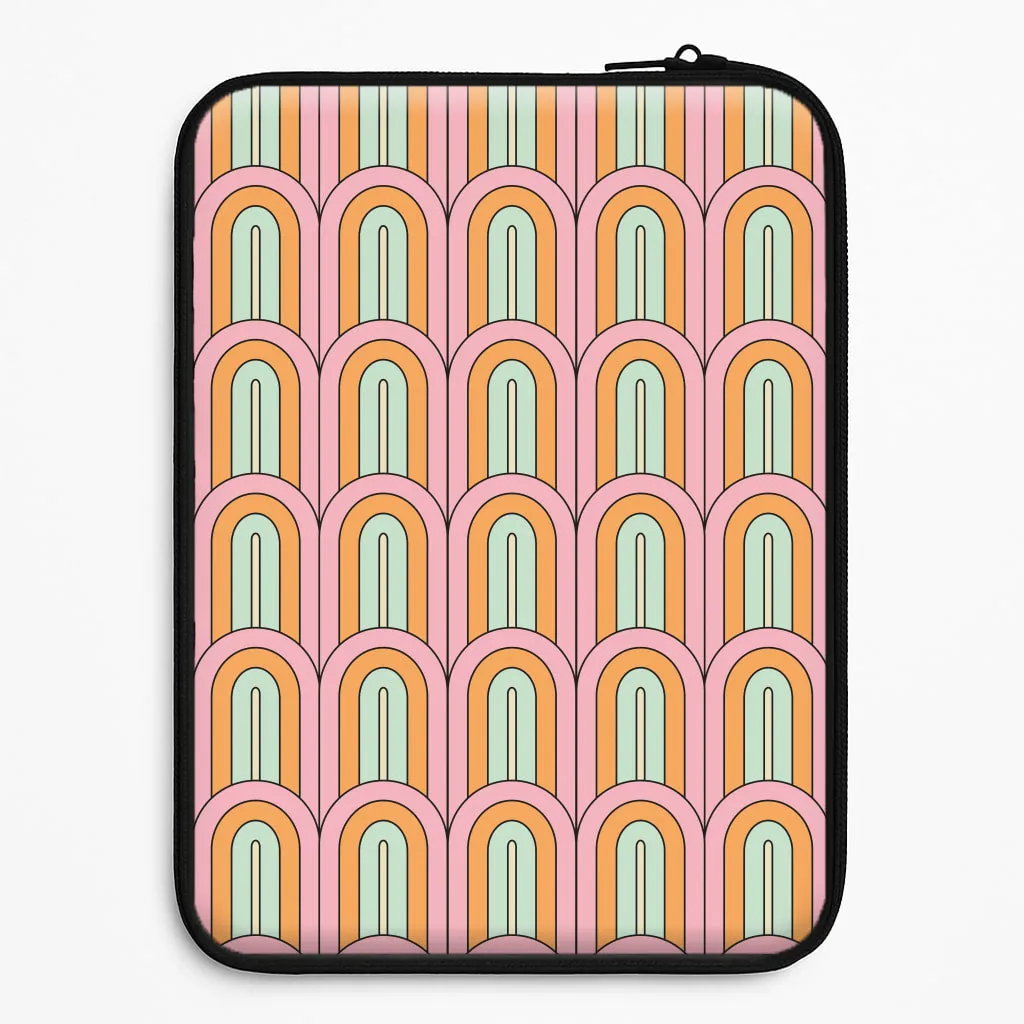Pastel Retro Arches Pattern Laptop Sleeve Soft Finish Texture