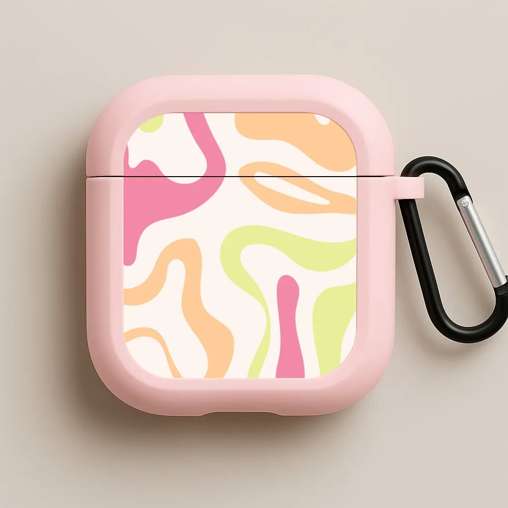 durable silicone airpods cover Pastel Shades Psychedelic Pattern AirPods Case