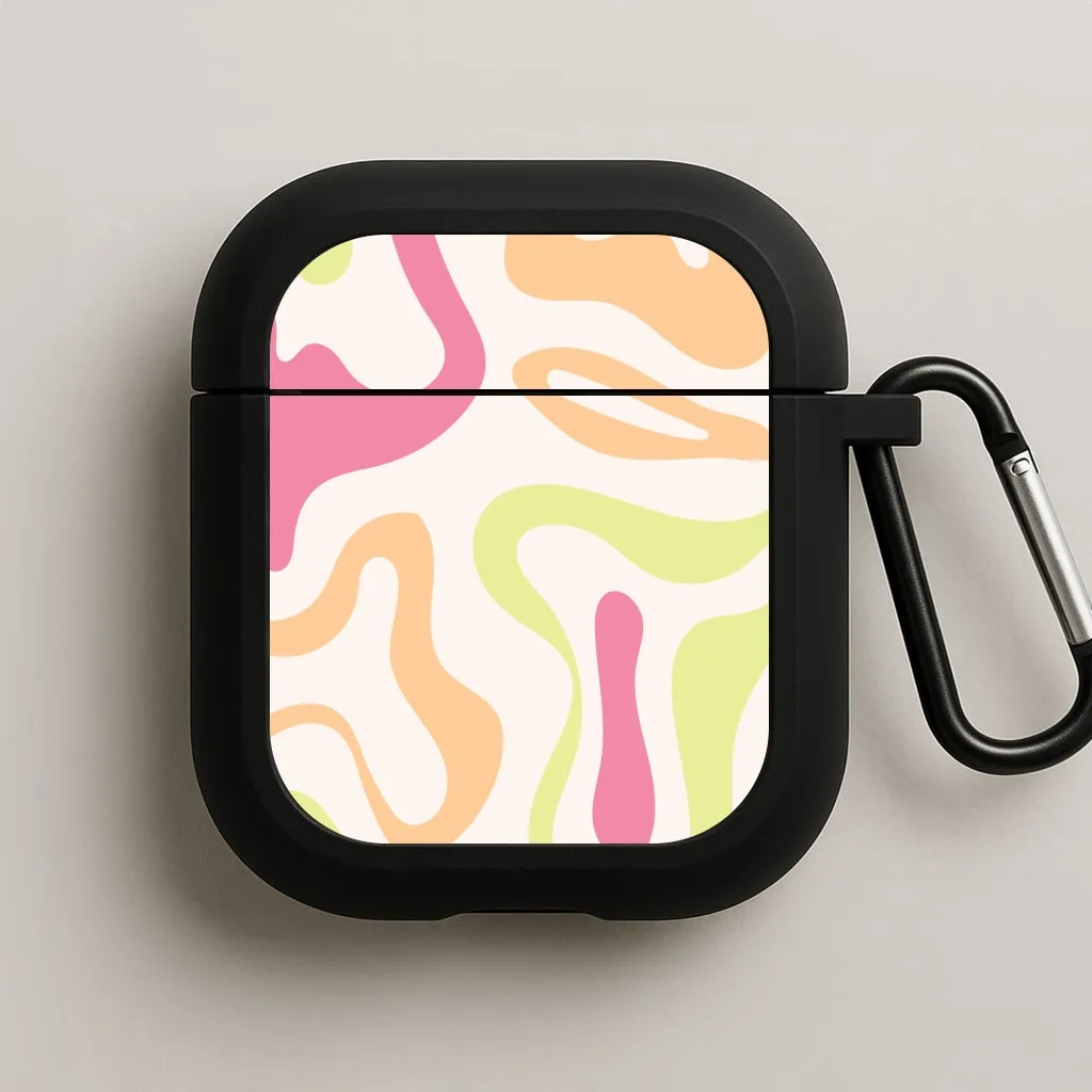Pastel Shades Psychedelic Pattern AirPods Case airpods sleeve for commuting Fashionable Audio Holder