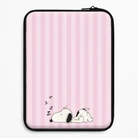 Pastel Stripes Cartoon Beagle Laptop Sleeve Soft Protection