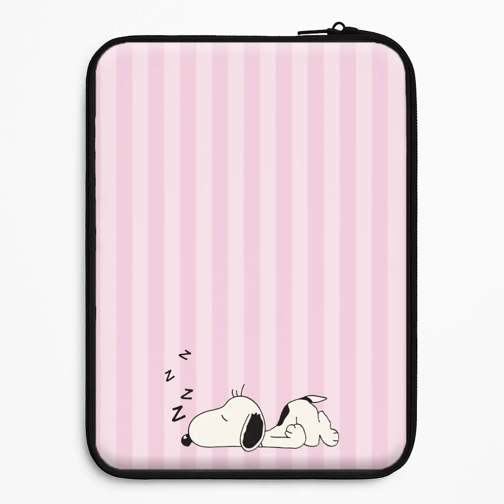 Pastel Stripes Cartoon Beagle Laptop Sleeve Soft Protection