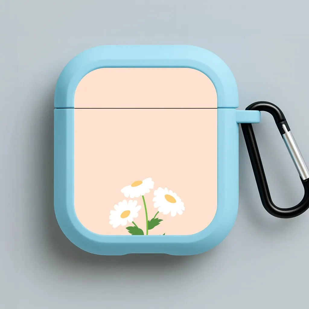 Portable Design Bag Creative Slim Case Peach And Dasies  AirPods Case