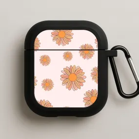 metal hook airpods protector Comfort Grip Case Peach Daisy AirPods Case