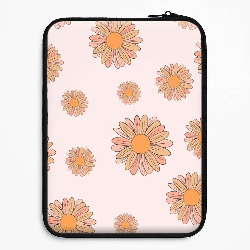Peach Daisy Laptop Sleeve Modern Style Creative Texture