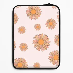 Peach Daisy Laptop Sleeve Modern Style Creative Texture