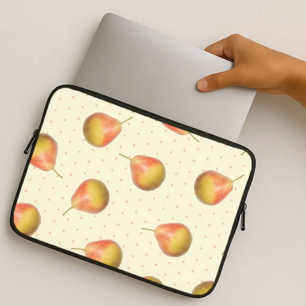 Scratch Block Light Shield Pears And Polka Dots Pattern Laptop Sleeve