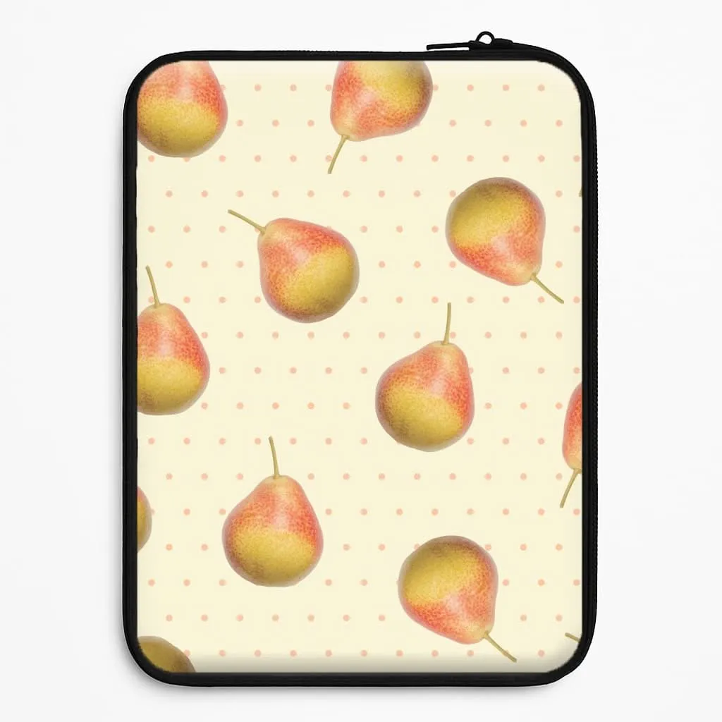 Pears And Polka Dots Pattern Laptop Sleeve Shock Cushion