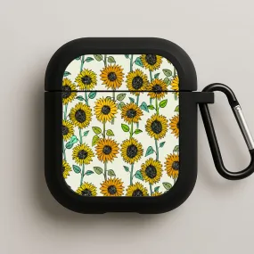 Painted Sunflowers AirPods Case daily commute protective shell Minimalist Protective Organizer
