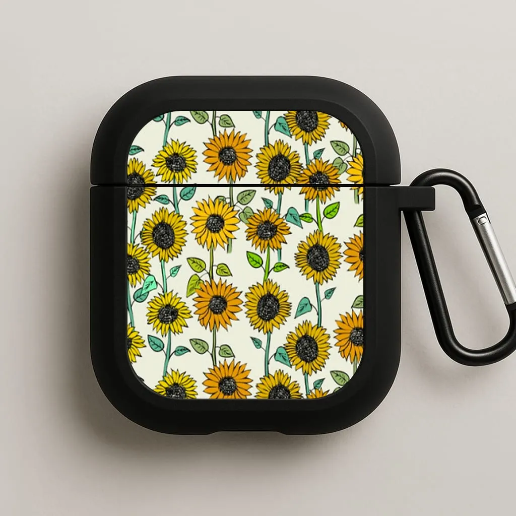 Painted Sunflowers AirPods Case daily commute protective shell Minimalist Protective Organizer