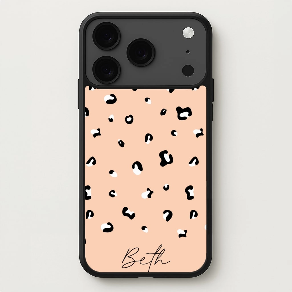 Personalised Name Cheetah Print Phone Case Portable Shield Practical Design