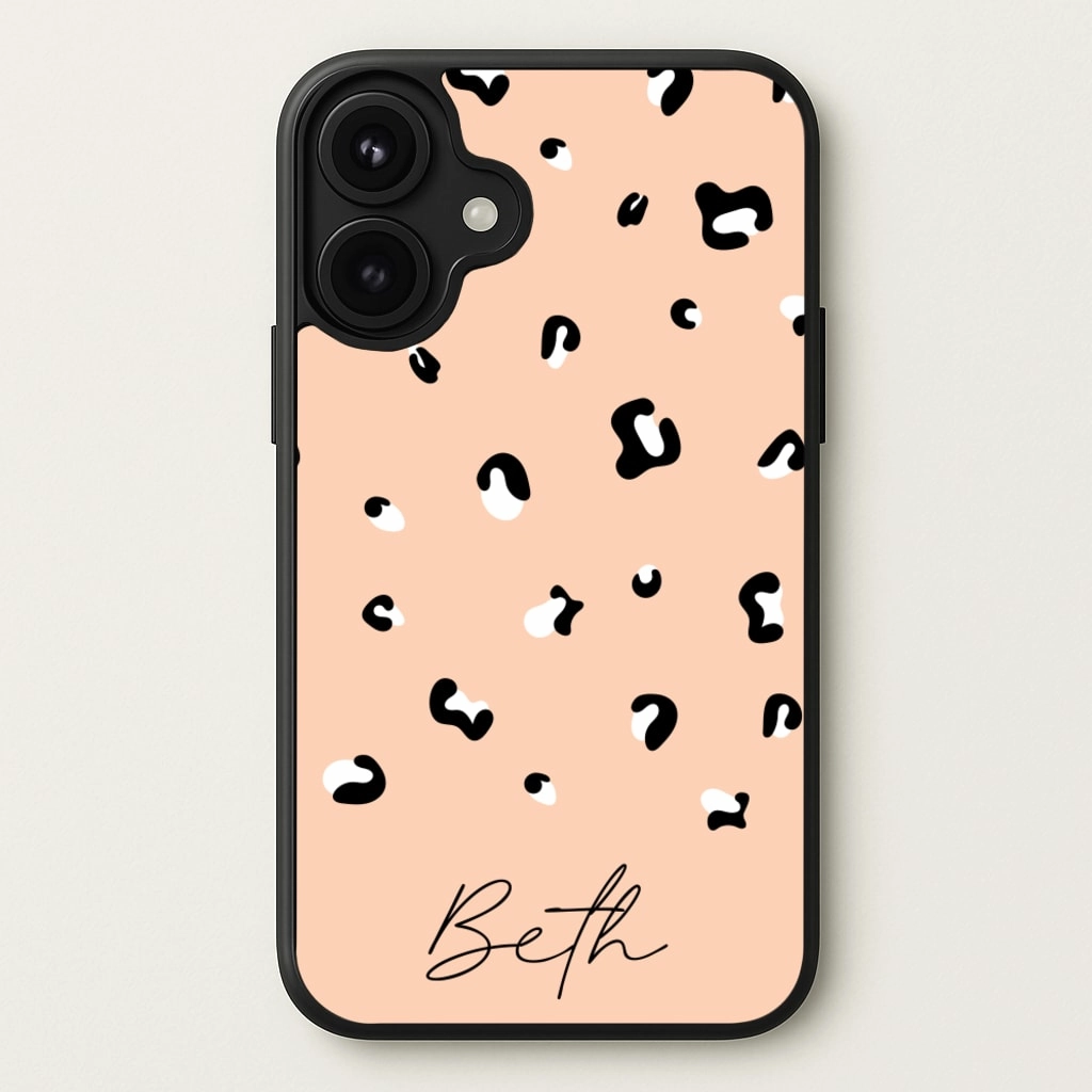 Modern Accessory Personalised Name Cheetah Print Phone Case