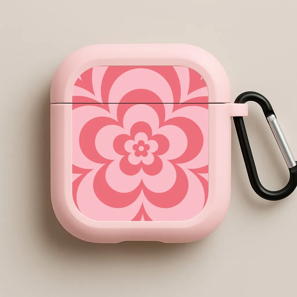 Pink Abstract Flower Pattern  AirPods Case fashion earbuds case