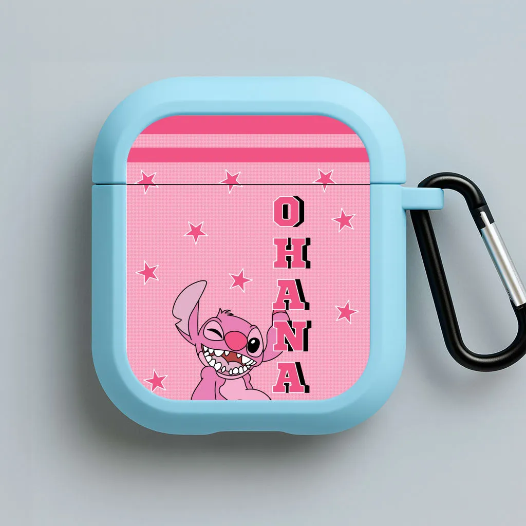 Pink Alien Ohana AirPods Case lightweight neon handmade protector travel ready airpods case