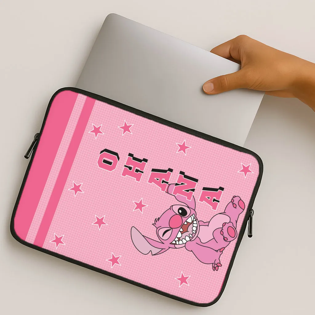 Protective Design Layer Pink Alien Ohana Laptop Sleeve
