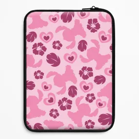 Pink Alien Silhouette Pattern Laptop Sleeve Easy Removal